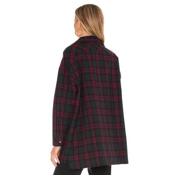Lovers and Friends Gela Oversized Top in Dark Plaid NWT Size Small - Picture 4 of 4